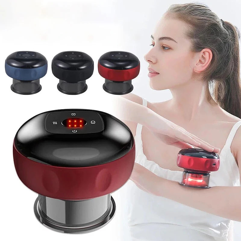 Body Scraping Massage Smart Electric Vacuum Cupping Heating Suction Cup Device